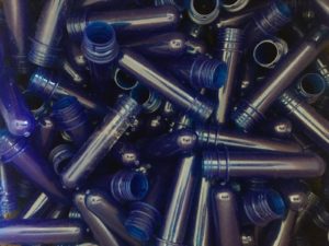 light blue PLA preforms - biodegradable water bottles