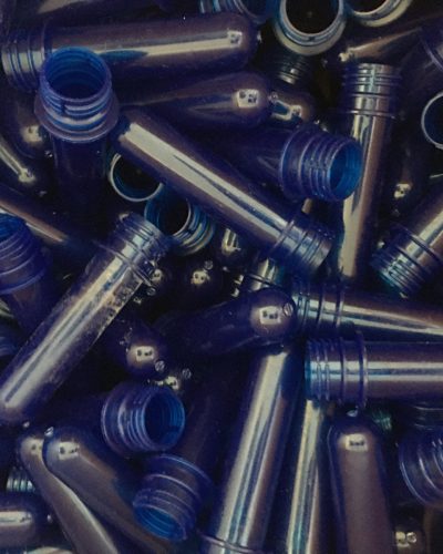 light blue PLA preforms - biodegradable water bottles